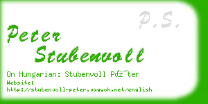 peter stubenvoll business card